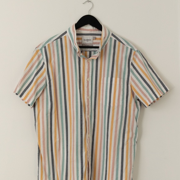 Goodfellow & Co Other - Goodfellow & Co Men's Short-Sleeve Multicolor Stripe Button-Up Shirt